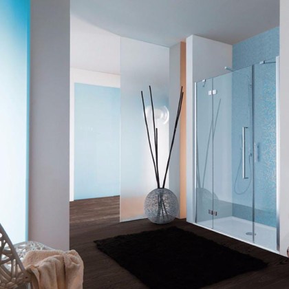 SAMO Zenit Дверь в нишу 97-101см., стекло прозрачное, петли слева, хром