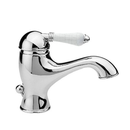 Nicolazzi P.m. Blanc A Смеситель для раковины однорычажный, с донным клапаном, ручки состаренная керамика, цвет: хром