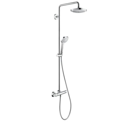 Hansgrohe Croma Select E 180 Showerpipe Душевая система, верхний душ 187мм, с ручным душем и смесителем, цвет: белый/хром