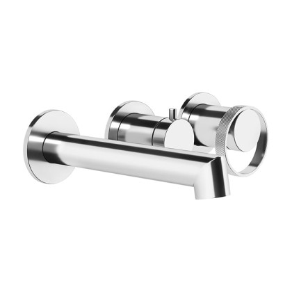 Gessi Anello Встраиваемый однорычажный смеситель на 2 выхода с перекл. и изливом, внешняя часть, цвет: хром