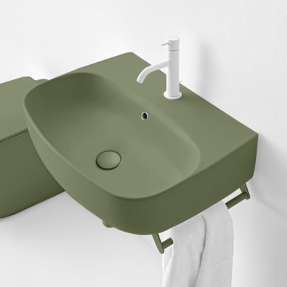 Kerasan Nolita Раковина 60х45 см, 1 отв., подвесная/накладная, цвет: Verde muschio