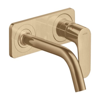 Axor Citterio M Смеситель для раковины, встраиваемый, излив: 16.7см., с панелью, цвет: шлифованная бронза