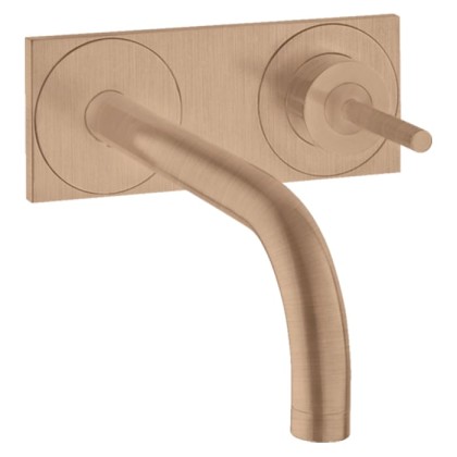 Axor Uno? Смеситель для раковины, встраиваемый, изилив: 22.5см., с панелью, цвет: шлифованное красное золото