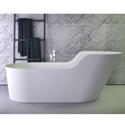 KNIEF Glow Ванна отдельностоящая симметричная  182х84х70/50см  со сливом, цвет: белый матовый