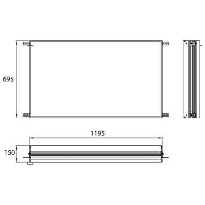 EMCO Evo Монтажная рама для встраиваемого зеркального шкафа 120, B119.5xH69.5см