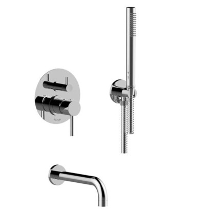 Bongio ON Душевая система: смеситель для душа, ручным душем и изливом, (без внутр части 09763)цвет: хром