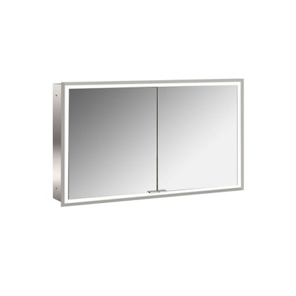 Emco Prime Зеркальный шкаф 120см., с подсветкой LED Facelift встраив. модель, 2-дверки, IP 20 задняя панель  цвет белый