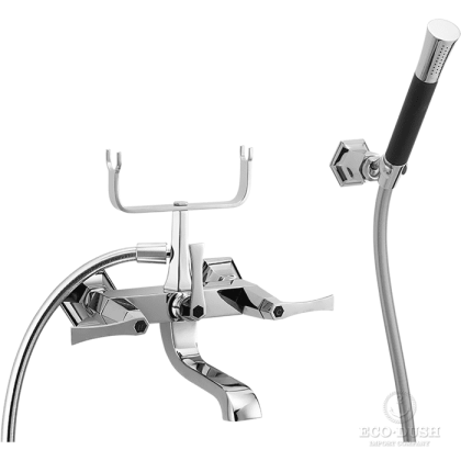 CISAL Cherie Смеситель для ванны двухрычажный, с душевым комплектом, цвет: хром/черный