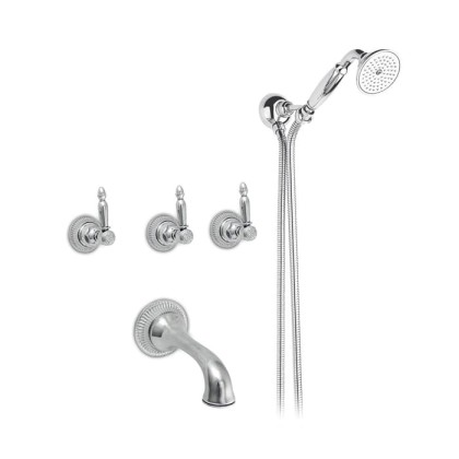 Nicolazzi Impero Смеситель для ванны с изливом из стены на 4 отверстия, встраиваемый, излив: 180 мм, цвет: хром