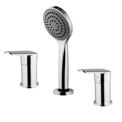 Fima Carlo Frattini Spot Смеситель на борт ванны, на 3 отв., с ручным душем, цвет: хром