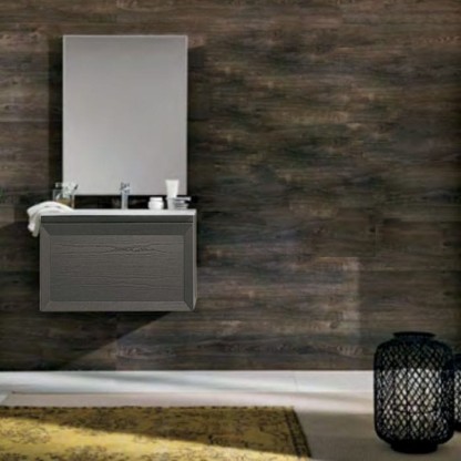 EBAN Paola Комплект мебели с зеркалом Filo, 81 см, подвесной, Цвет: GRIDGIO ARDESIA