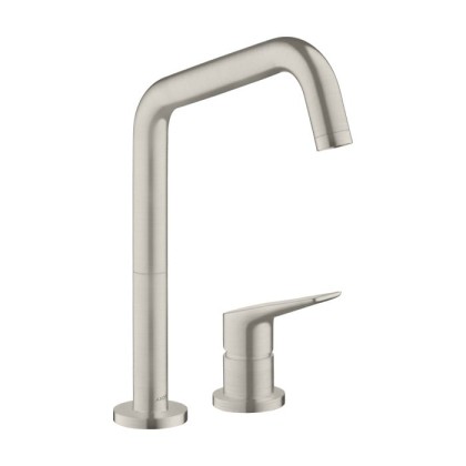 Axor Citterio M Смеситель для кухни, однорычажный, на 2 отв, излив: 204мм, цвет: сталь