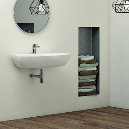 Azzurra Comoda Раковина подвесная 55х47 см, с 1 отв. под смеситель, цвет: Bianco lucido