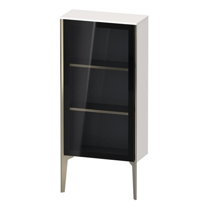 Duravit XViu Шкаф подвесной со стеклянной дверью 50x24x89см, 2 стеклянные полки (петли слева), цвет: белый глянцевый/champagne matt