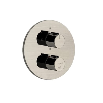 Gessi Emporio Via tortona Смеситель для душа, встраиваемый, термостатический, на 2 позиции, цвет: Finox Brushed Nickel