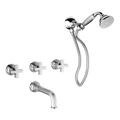 Nicolazzi Pantheon Душевая система, с вехним душем, встраиваемым смесителем, и ручным дуешм, цвет: хром