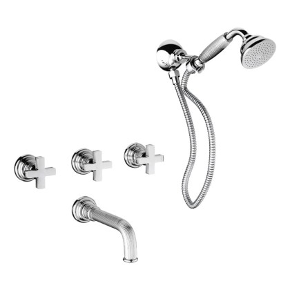 Nicolazzi Pantheon Душевая система, с вехним душем, встраиваемым смесителем, и ручным дуешм, цвет: хром