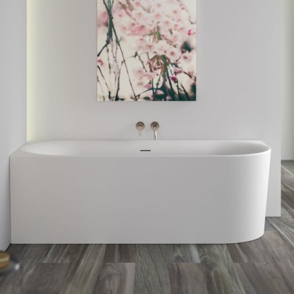 Knief Fresh Right Ванна пристенная, угол слева 180х80х60см., с щелевым переливом, без сл.-перелива, цвет: белый матовы