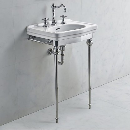 3SC Consolle Консоль Dandy 58х46хh90см, с раковиной LO914, сифоном и полотенцедердателями, напольный, цвет: хром