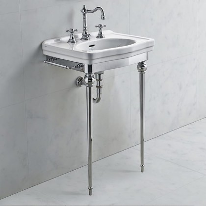 3SC Consolle Консоль Dandy 58х46хh90см, с раковиной LO914, сифоном и полотенцедердателями, напольный, цвет: хром