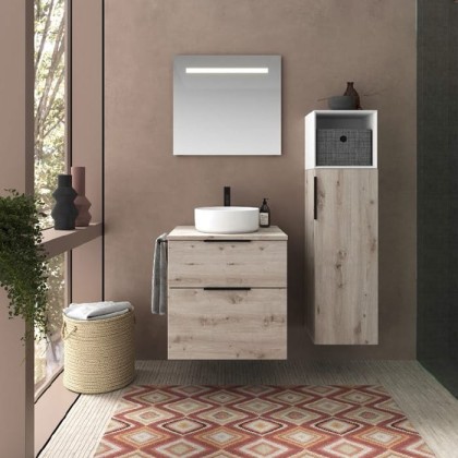 Burgbad Eqio Комплект мебели 60х55х60см., с раковиной, без отв., ручки хром, цвет: F6015