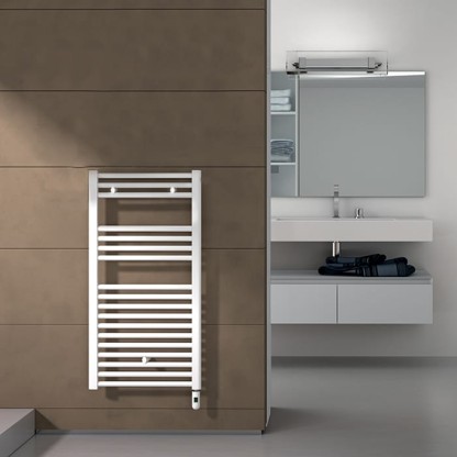 Irsap Ares Полотенцесушитель электрический 58x81.8x3см (15 трубок-2 промежутка), мощность: 400 ватт, с выключателем, провод: 120см, цвет: белый (01)