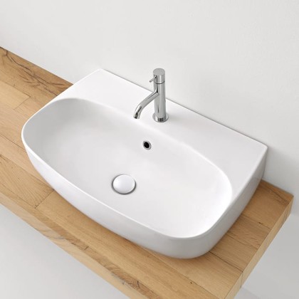 Kerasan Nolita Раковина 70х45 см, 1 отв., подвесная/накладная, цвет: белый матовый