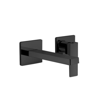 Fantini Mint Смеситель для раковины, настенный, однорычажный, излив 14см., внешняя часть, цвет: черный матовый