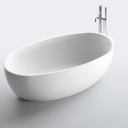 NOORTH milldue edition OVAL Ванна отдельностоящая 169х80х50см, с сифоном, cristalplant, фурнитура хром, цвет: белый матовый