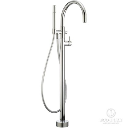 CISAL Slim Смеситель напольный однорычажный для ванны с ручной лейкой, держателем и шлангом 150 см, цвет: хром