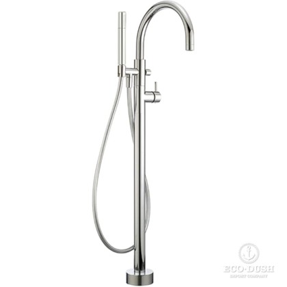 CISAL Slim Смеситель напольный однорычажный для ванны с ручной лейкой, держателем и шлангом 150 см, цвет: хром
