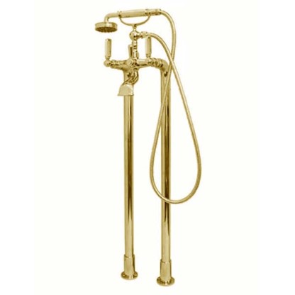Bossini Liberty Смеситель для ванны, напольный, высота 890 мм, душ лейка Liberty шланг латунь, 150 см  1/2 ”FF, цвет: золото