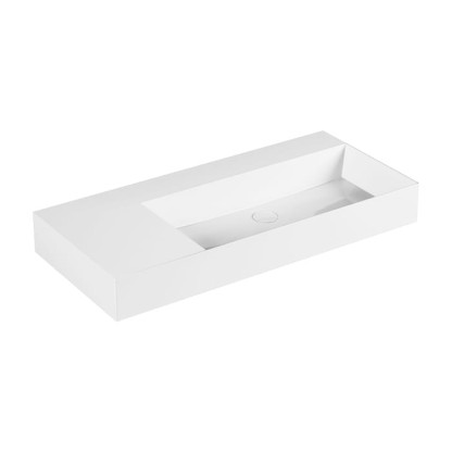 Azzurra Elegance Squared Раковина подвесная/накладная, 102x46xH12,5 см, левая, без отв., цвет: Bianco lucido