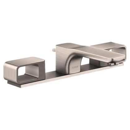 Axor Urquiola Смеситель для раковины 50, на 3 отв., с панелью и донным клапаном, цвет: сталь