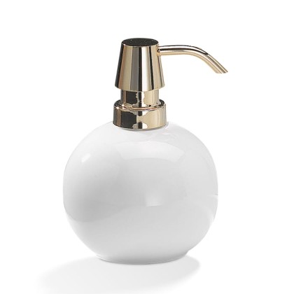 Decor Walther DW 6350 Дозатор для мыла, настольный, фарфор, цвет: белый / золотой