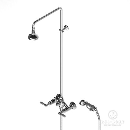 Stella Italica Leve Душевой комплект 3284/33-90: смеситель, штанга+ручной+верхний душ 90мм, цвет: хром