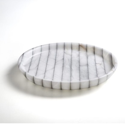 3SC RIGATO Лоток универсальный, настольный, цвет: натуральный ALABASTRO/хром