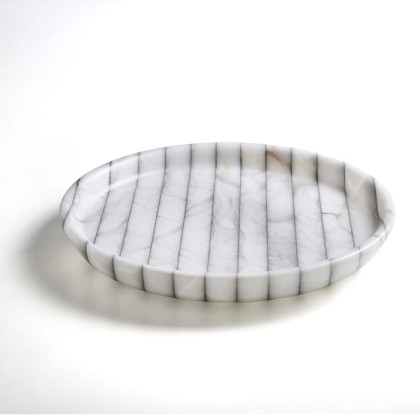 3SC RIGATO Лоток универсальный, настольный, цвет: натуральный ALABASTRO/хром