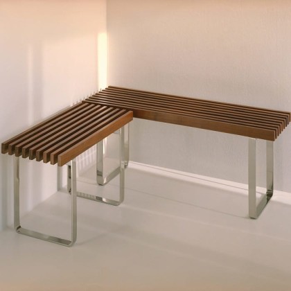 Effegibi Topkapi Скамейка 75x35x44см, цвет: нержавеющая сталь/бирманский тик