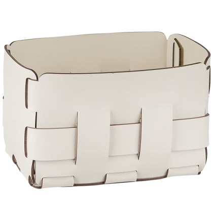 ADJ Корзинка Mini Bottega, 12x19xH13 см., цвет: белый/панна котта