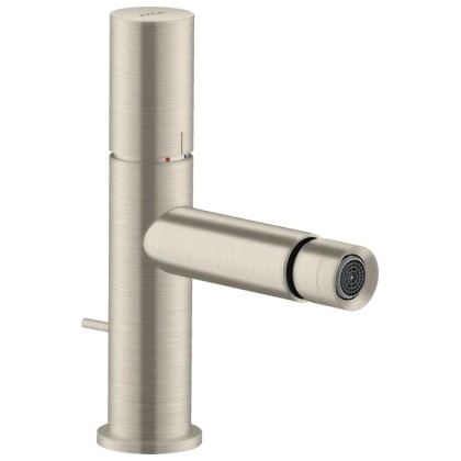 Axor Uno Смеситель для биде на 1 отв., однорычажный, с донным клапаном, цвет: шлифованный никель