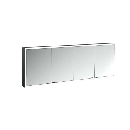 Emco Prime Зеркальный шкаф 180см., с подсветкой LED Facelift навесная модель, 4-дверки, IP 20, цвет черный зеркальная задняя стенка