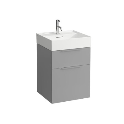 Laufen Kartell Тумба с раковиной, 49х45.5х61.5см, с 2 выдвиж. ящиками, с сифоном, подвесная, цвет: серый матовый