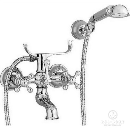 CISAL Arcana Смеситель настенный для ванны/душа с ручной лейкой,держателем и шлангом, цвет: хром