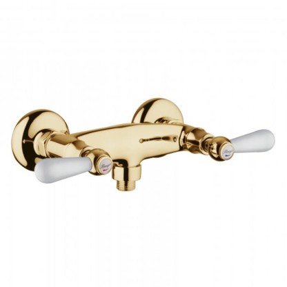 Смеситель для душа Bongio Oxford Lux, цвет: золото/белый фарфор