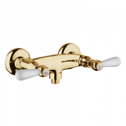 Смеситель для душа Bongio Oxford Lux, цвет: золото/белый фарфор