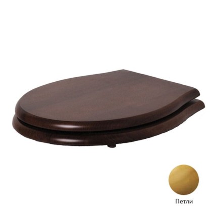 Azzurra Jubilaeum Сиденье для унитаза из массива ореха, микролифт, цвет: Орех (Noce)/золото