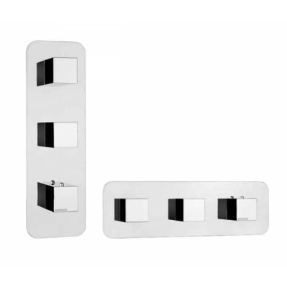 Bossini Cube Термостат для душа, встраиваемый, с девиаторм/запорным вентилем на 2 - 4 выхода, уст-ка верт/гор., цвет: хром