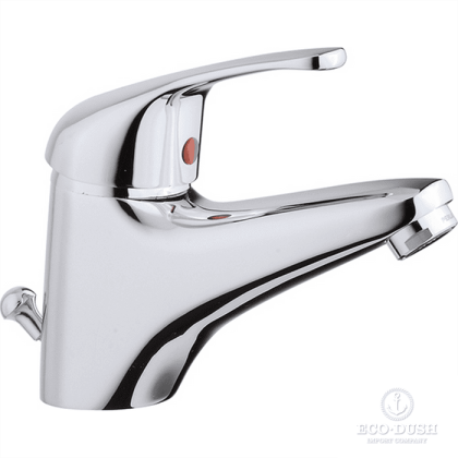 HUBER Baccarat Смеситель однорычажный для раковины на 1 отверстие с донным клапаном, цвет: хром