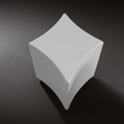 Kerasan Artwork Столик декоративный на стальной основе "QUADRI", 55х45х41 см, напольный, цвет: белый глянцевый